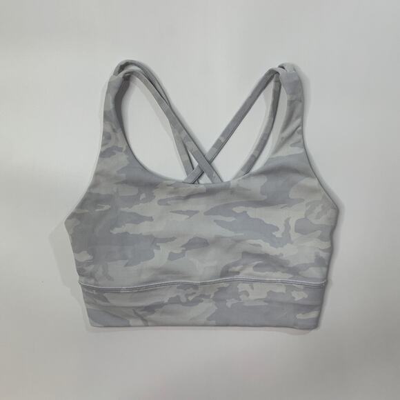 Lululemon Sports Bra Womens 6 Iron Ash Energy LongLine Strappy Unpadded Athletic - Picture 2 of 8